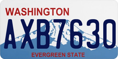 WA license plate AXB7630