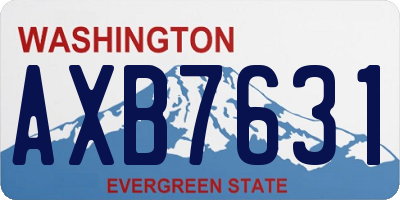 WA license plate AXB7631