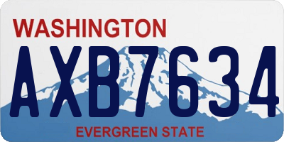 WA license plate AXB7634