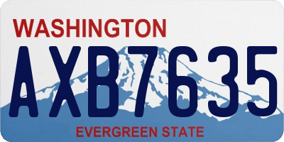 WA license plate AXB7635