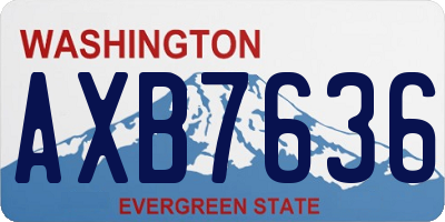 WA license plate AXB7636
