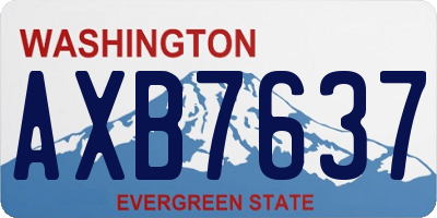 WA license plate AXB7637