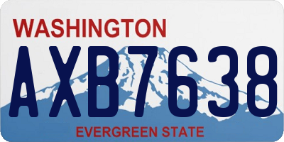 WA license plate AXB7638
