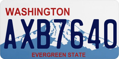 WA license plate AXB7640