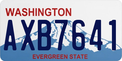 WA license plate AXB7641