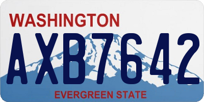 WA license plate AXB7642