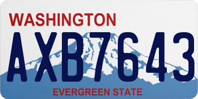 WA license plate AXB7643