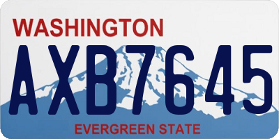 WA license plate AXB7645