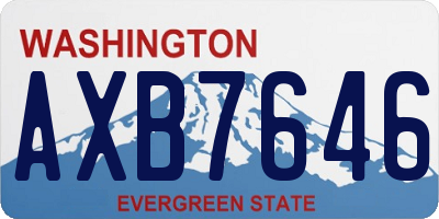 WA license plate AXB7646