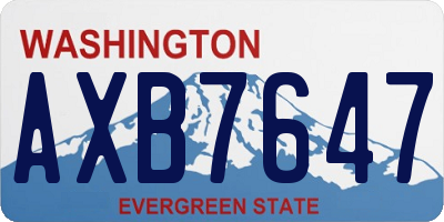 WA license plate AXB7647
