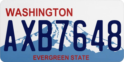 WA license plate AXB7648