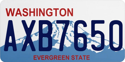 WA license plate AXB7650