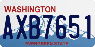 WA license plate AXB7651