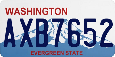 WA license plate AXB7652