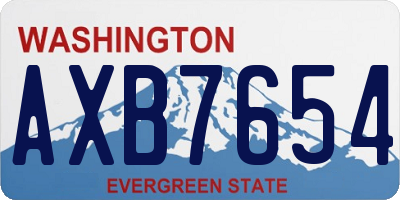 WA license plate AXB7654
