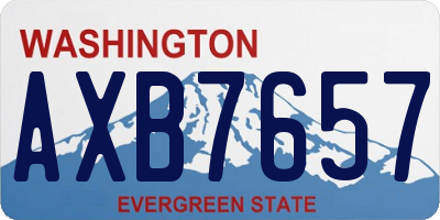 WA license plate AXB7657