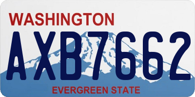 WA license plate AXB7662