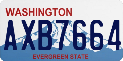 WA license plate AXB7664