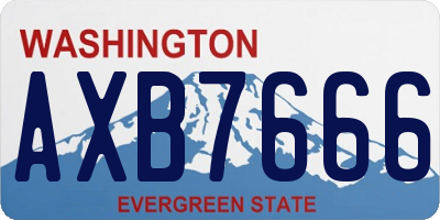 WA license plate AXB7666