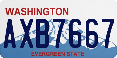 WA license plate AXB7667