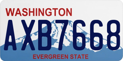 WA license plate AXB7668