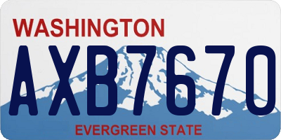 WA license plate AXB7670
