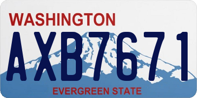 WA license plate AXB7671