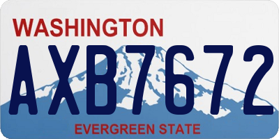 WA license plate AXB7672