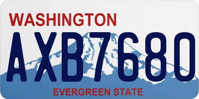 WA license plate AXB7680