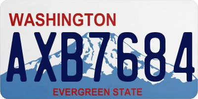 WA license plate AXB7684