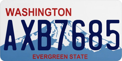 WA license plate AXB7685