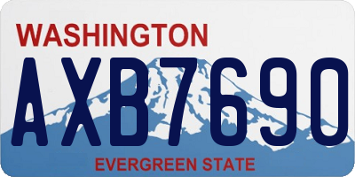 WA license plate AXB7690