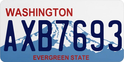 WA license plate AXB7693