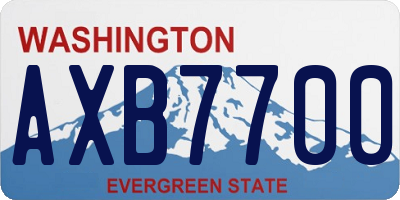 WA license plate AXB7700