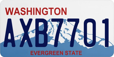 WA license plate AXB7701