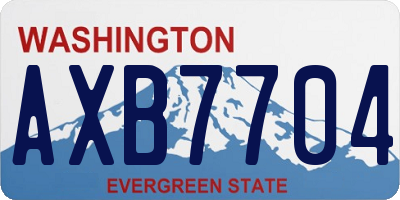 WA license plate AXB7704