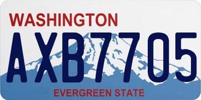 WA license plate AXB7705