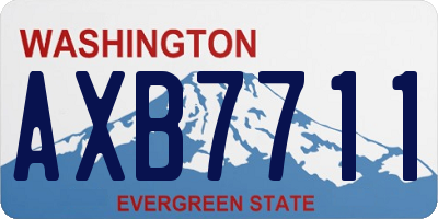 WA license plate AXB7711