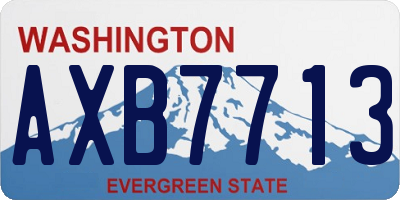 WA license plate AXB7713
