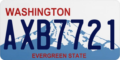 WA license plate AXB7721