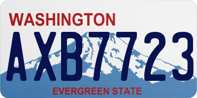 WA license plate AXB7723