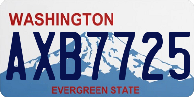 WA license plate AXB7725
