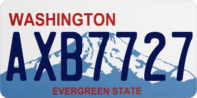 WA license plate AXB7727