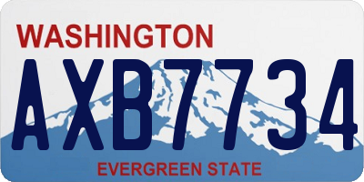 WA license plate AXB7734