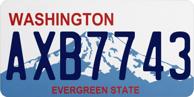 WA license plate AXB7743