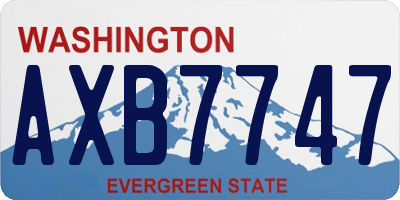 WA license plate AXB7747