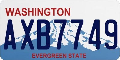WA license plate AXB7749