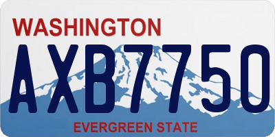 WA license plate AXB7750