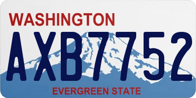 WA license plate AXB7752