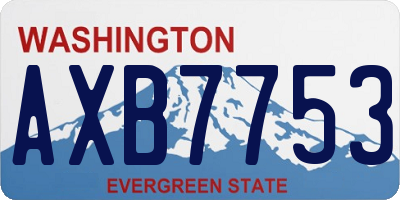 WA license plate AXB7753